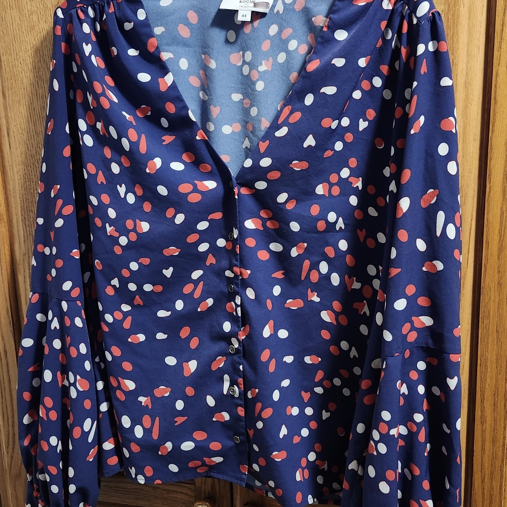 Women's Koche Polka Dot And Hearts 90s Style Blouse